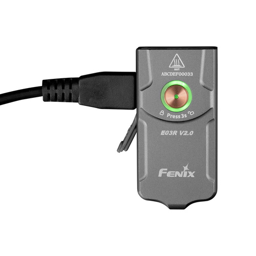 Fenix - Taktische Taschenlampe PD36R Pro LED mit 5000 mAh Akku + E03R V2.0 Schlüsselring Taschenlampe - 2800 lm - Schwarz/Grau - PD36R Pro+E03R grey