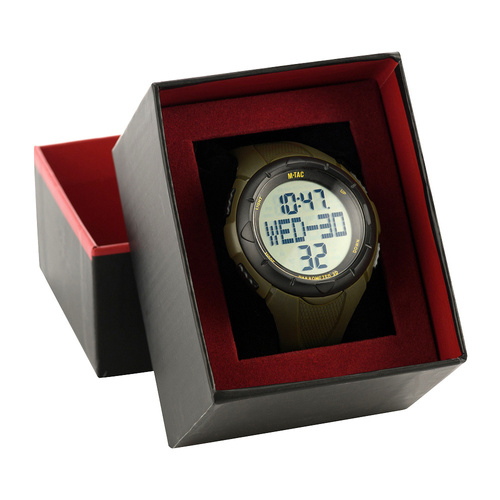 M-Tac - Tactical Watch with Pedometer - LCD - WR50 - Olive - 50001001