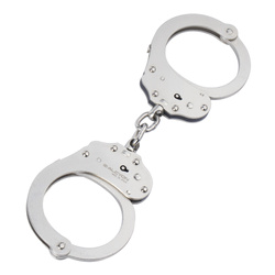 Alcyon - Stahlketten-Handschellen - Doppelte Verriegelung - Silber - 5050-X