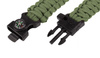 101 Inc. - Survival Bracelet with Flint, Whistle and Compass - 8" - OD Green - JYFPB04-ODG