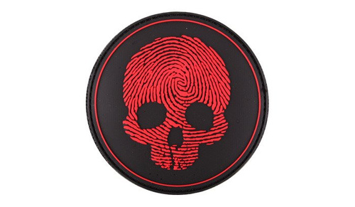 101 Inc. - 3D-Aufnäher - Fingerabdruck-Totenkopf - Rot