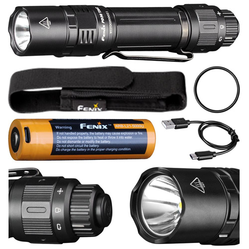 Fenix - LED-Taktische Taschenlampe mit wiederaufladbarem Akku - 5000 mAh - 3000 lm - PD36 Tac