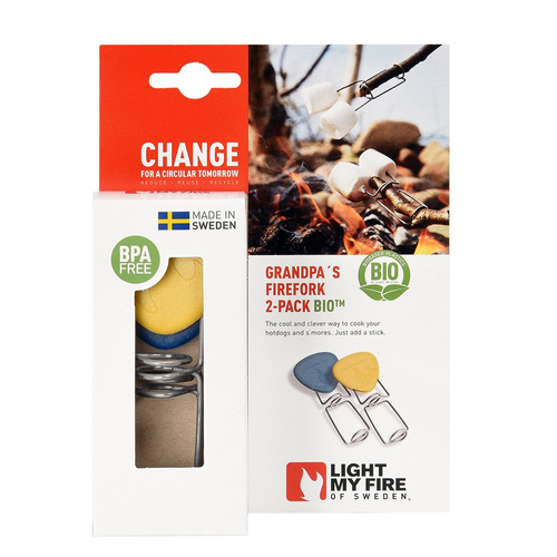 Light My Fire - Grandpa's FireFork 2-pack BIO Campfire Skewers - Mustyyellow / Hazyblue - 2302011413