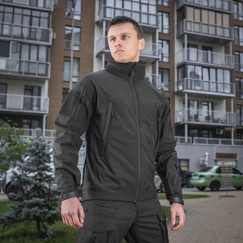 M-Tac - Kurtka wojskowa - Soft Shell - Czarna  - 20201002