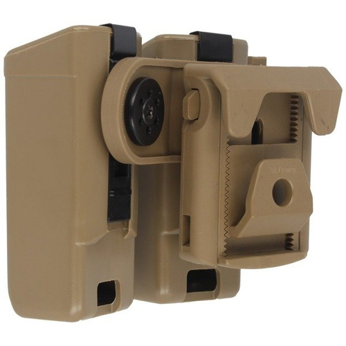 ESP - Ładownica na dwa magazynki 9 mm / .40 - Montaż zaciskany do pasa UBC-01 - Khaki - MH-MH-04 KH