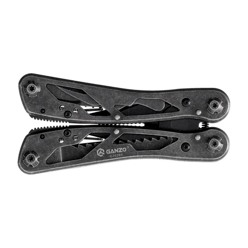 Ganzo - Multitool z zestawem bitów - 11 narzędzi - Czarny - G202B-S