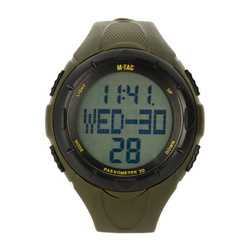 M-Tac - Tactical Watch with Pedometer - LCD - WR50 - Olive - 50001001
