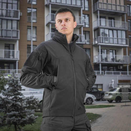 M-Tac - Kurtka wojskowa - Soft Shell - Czarna  - 20201002