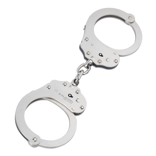 Alcyon - Stahlketten-Handschellen - Doppelte Verriegelung - Silber - 5050-X