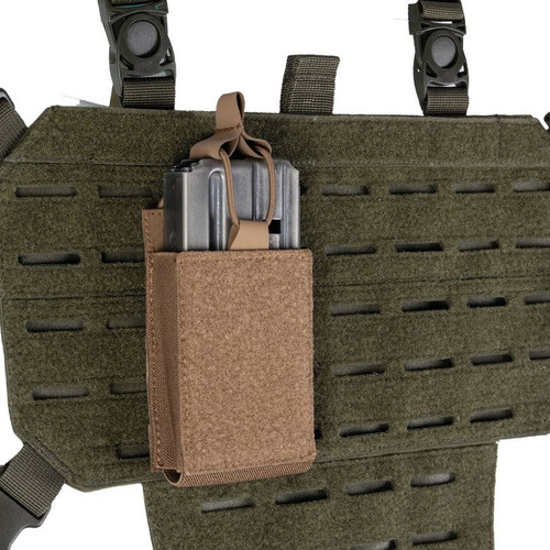 Mil-Tec - AR15 Mag Halter mit Haken und Schleife Panel - Einzel - dunkel Coyote - 13496119