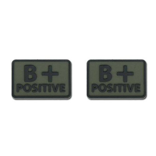 Helikon - PVC Patch - Blutgruppe - B+ POS - Olivgrün - 2 Stück