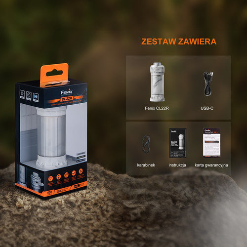 Fenix - Latarka kempingowa CL22R - 500 lm - Czarna -  CL22R polar night bl