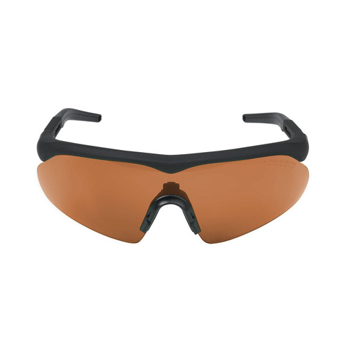 Swiss Eye - Okulary strzeleckie Raptor Pro - Laser Lens 532/694/1064 - Czarne - Wizjer Brown - 40482