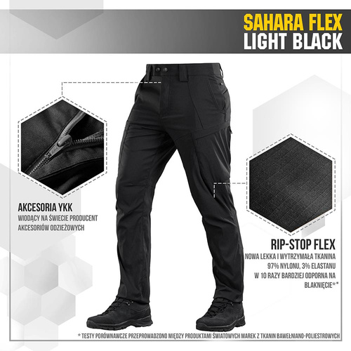 M-Tac - Spodnie Sahara Flex Lite - Czarne - 20064002