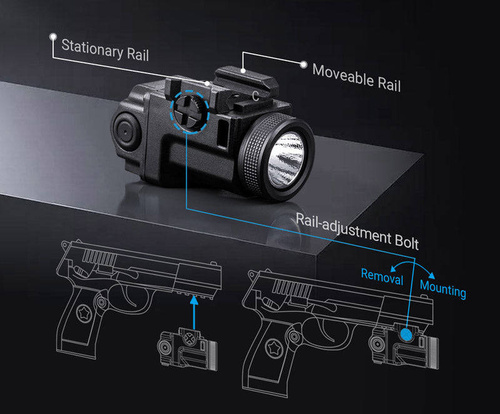 NEXTorch - WL14 Handfeuerwaffe Taschenlampe - Picatinny/Glock - 500 lm - WL14