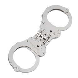 Alcyon - Stahlhandschellen mit Scharnier - Doppelverriegelung - Silber - 5005-X