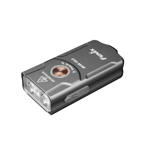 Fenix - Taktische Taschenlampe PD36R Pro LED mit 5000 mAh Akku + E03R V2.0 Schlüsselring Taschenlampe - 2800 lm - Schwarz/Grau - PD36R Pro+E03R grey