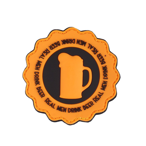 101 Inc. - 3D-Aufnäher - Echte Männer trinken Bier - Orange - 444130-7311