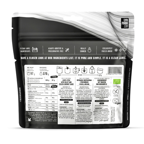 LyoFood - Liofilizowana racja żywnościowa Lyo Expedition - Eko Dal soczewicowy - 370 g