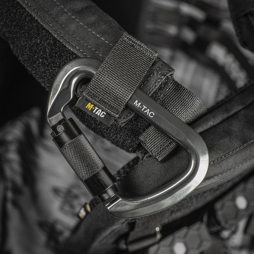 M-Tac - Aluminum Snap Hook with Key Lock - 10 cm - Gray - MTC-HDS30