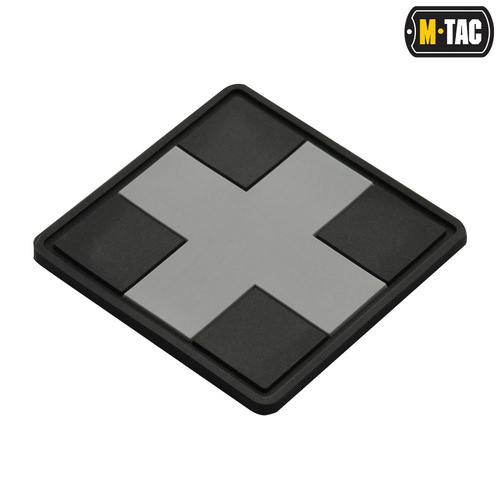 M-Tac - Medic Cross Square 3D PVC Patch - Black / Gray - 51124211