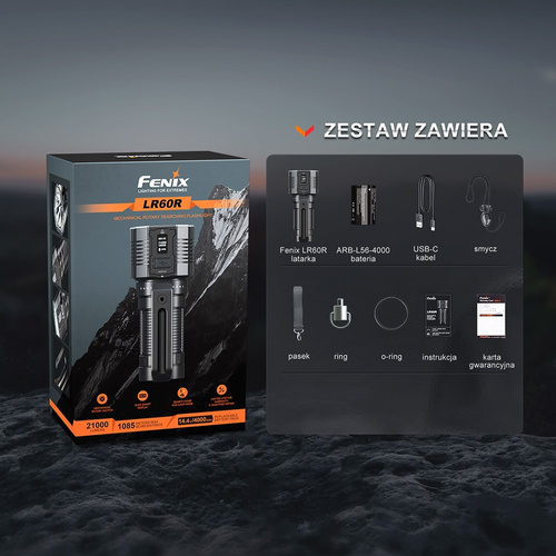 Fenix - Wiederaufladbare LED-Taschenlampe - 21000 lm - 4000 mAh - LR60R