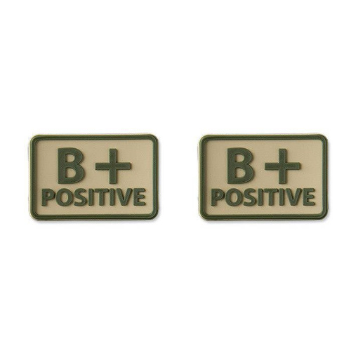 Helikon - PVC Patch - Blutgruppe - B+ POS - Khaki - 2 Stück