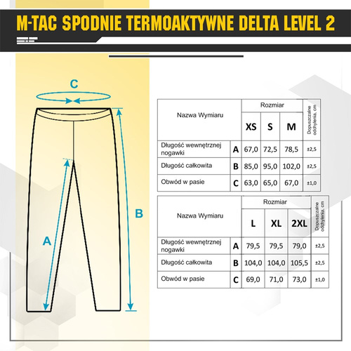 M-Tac - Spodnie termoaktywne Delta Level 2 - Polarowe - Męskie - 70005062