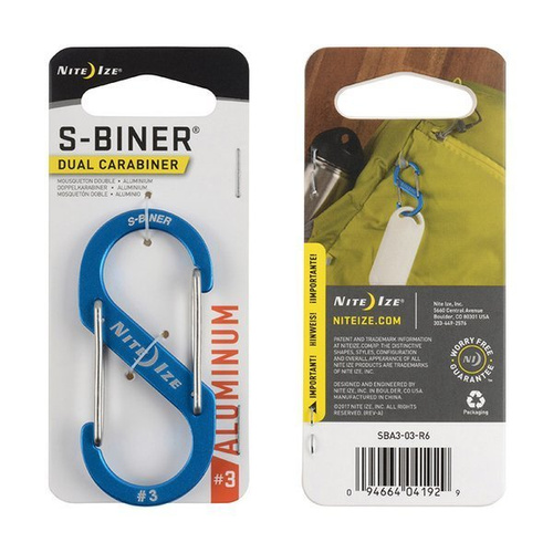 Nite Ize - Karabinek S-Biner® Aluminum Dual Carabiner #3 - Niebieski - SBA3-03-R6