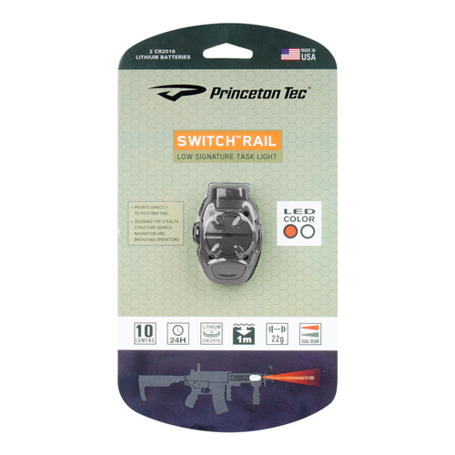 Princeton Tec - Latarka taktyczna Switch Rail - 10 lm - Czarny - SR-1-BK