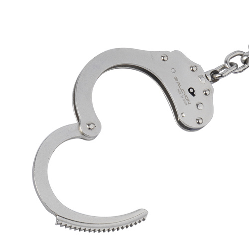 Alcyon - Stahlketten-Handschellen - Doppelte Verriegelung - Silber - 5050-X