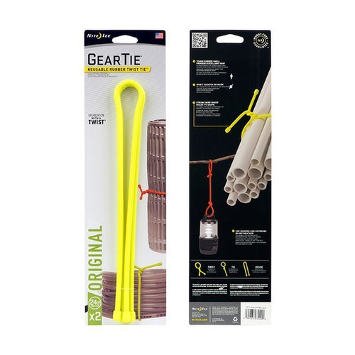 Nite Ize - Gear Tie® Reusable Rubber Twist Tie™ 24 in. - 2 pcs - Bright Orange - GT24-2PK-31