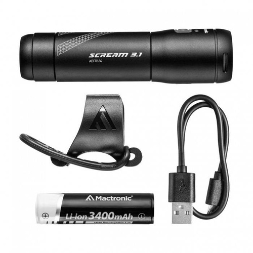 Mactronic - Front Bicycle Lamp LED Scream 3.1 - Rechargeable Battery 3400 mAh - 1000 lm - ABF0167