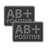 Helikon - PVC Patch - Blutgruppe - AB+ POS - Schwarz - 2 Stück
