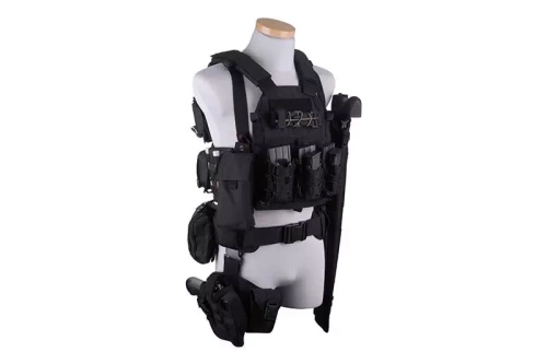 GFC Tactical - Modulares Oberschenkelpaneel mit Holster - MOLLE - Nylon - Olive - GFT-29-000568