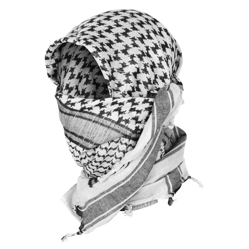 Mil-Tec - Kopftuch Shemagh Arafat - 100% Baumwolle - Weiß-Schwarz - 12613000