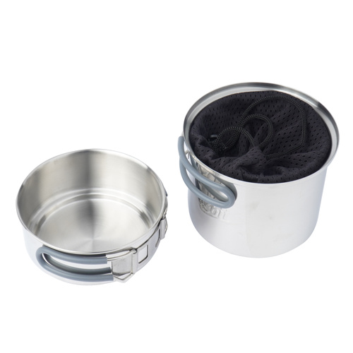 Esbit - Kuchenka turystyczna na spirytus z dwoma garnkami Cookset - 985 ml - Srebrna - CS985ST