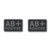 Helikon - PVC Patch - Blutgruppe - AB+ POS - Schwarz - 2 Stück