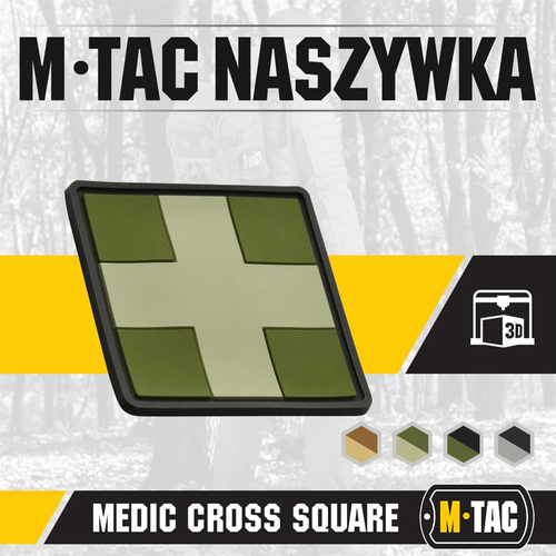 M-Tac - Naszywka 3D PVC Medic Cross Square - Oliwkowy - 51124001