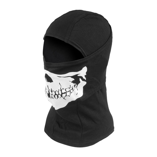 101 Inc. - Baumwolle Balaclava mit Schädel Druck - Schwarz - 214278 