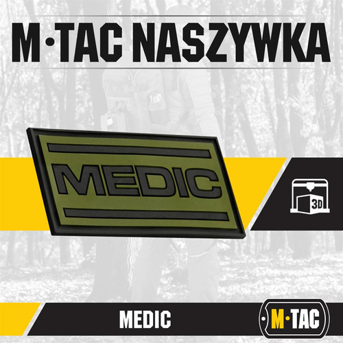 M-Tac - Medic 3D PVC Aufnäher - Schwarz/Oliv - 51125102