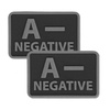 Helikon - PVC Patch - Blood Type - A- NEG - Black - 2pcs