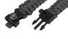 101 Inc. - Survival-Armband mit Feuerstein, Pfeife und Kompass - 8" - Schwarz - JYFPB04-BLK