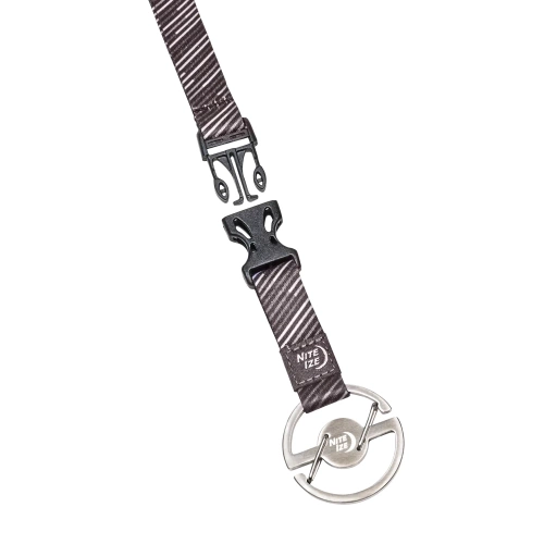 Nite Ize - Karabinczyk ze smyczą Medallion Key Lanyard - Stalowy - Srebrny/Czarny - MKL-11-R3