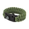 101 Inc. - Survival Bracelet with Flint, Whistle and Compass - 8" - OD Green - JYFPB04-ODG