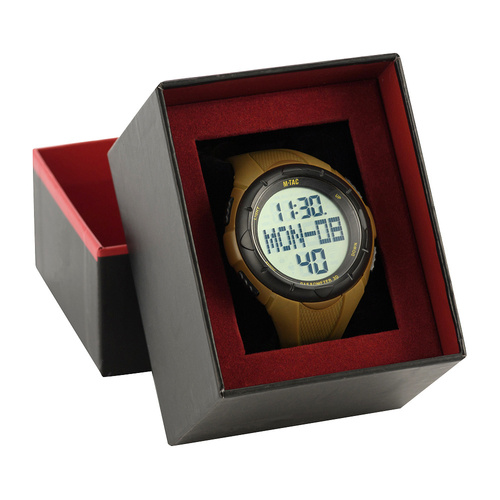M-Tac - Taktische Uhr mit Schrittzähler - LCD - WR50 - Coyote - 50001005