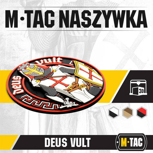 M-Tac - Deus Vult Patch - 3D PVC - White/Red - 51116000