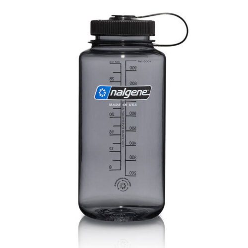 Nalgene - 32 oz Wide Mouth Sustain Bottle - 63 mm Cap - 1.1L - Gray - 682021-0333