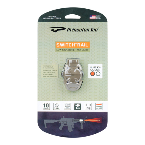 Princeton Tec - Latarka taktyczna Switch Rail - 10 lm - Tan - SR-1-TAN