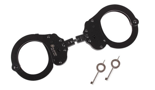 Alcyon - Stahlhandschellen mit Schlaufe - Doppelschloss - Schwarz - 5230 B